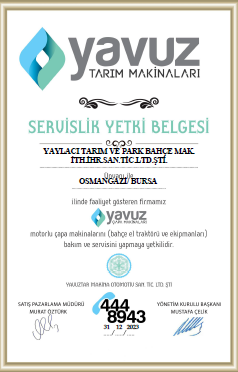 YAVUZ YETKİLİ BAYİ BELGESİ